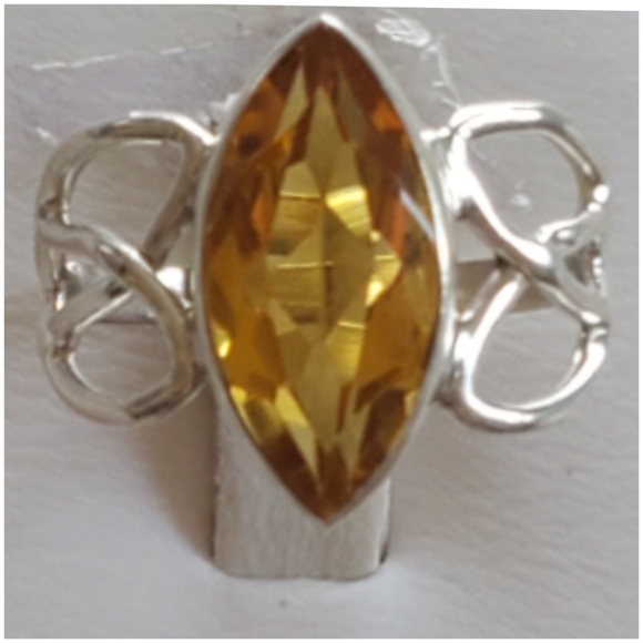 Genuine 4.7ct Golden Citrine Artform Ring Size 8 - Picture 1 of 8
